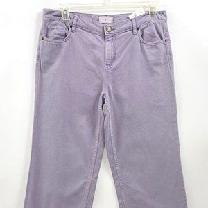 Loft Lou & Grey Size 31/12 Puple Lilac Wide Leg Raw Hem Jean Pants New